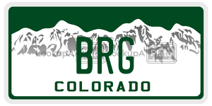 BRG  license plate in CO