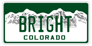 BRIGHT  license plate in CO