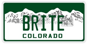 BRITE  license plate in CO