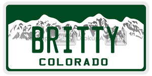 BRITTY  license plate in CO
