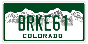 BRKE61 license plate in Colorado