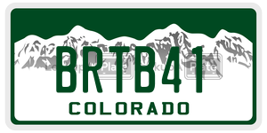 BRTB41 license plate in Colorado