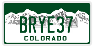 BRYE37  license plate in CO