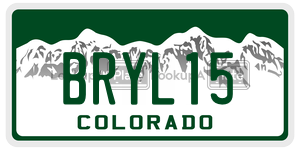 BRYL15 license plate in Colorado