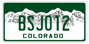 BSJ012  license plate in CO
