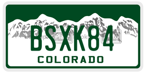 BSXK84  license plate in CO