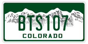 BTS107  license plate in CO