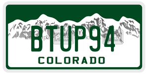 BTUP94  license plate in CO