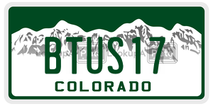BTUS17  license plate in CO