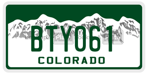 BTY061  license plate in CO