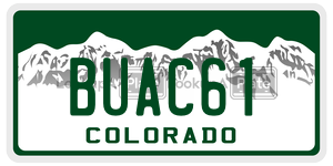 BUAC61  license plate in CO