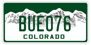 BUE076  license plate in CO