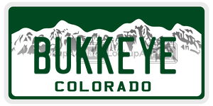 BUKKEYE  license plate in CO