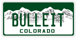BULLEIT  license plate in CO