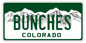 BUNCHES  license plate in CO