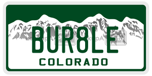 BUR8LE  license plate in CO