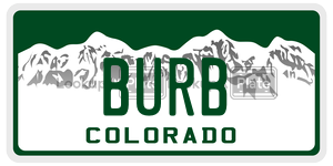 BURB  license plate in CO