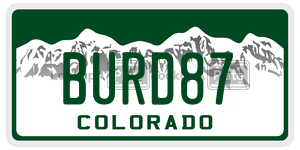 BURD87  license plate in CO