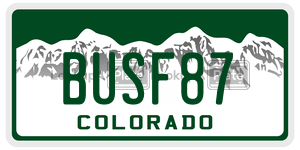 BUSF87  license plate in CO