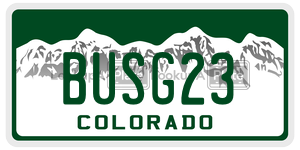 BUSG23  license plate in CO