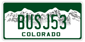 BUSJ53  license plate in CO