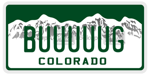 BUUUUUG  license plate in CO