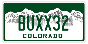 BUXX32 license plate in Colorado