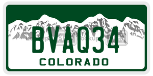 BVAQ34  license plate in CO