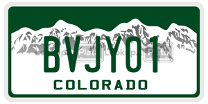 BVJY01  license plate in CO