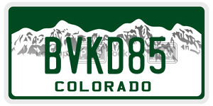BVKD85  license plate in CO
