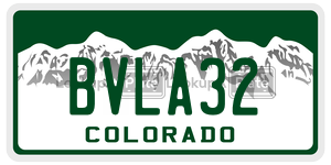 BVLA32  license plate in CO