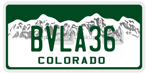 BVLA36  license plate in CO