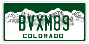 BVXM89  license plate in CO