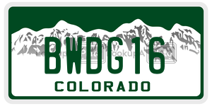 BWDG16  license plate in CO