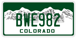 BWE982  license plate in CO