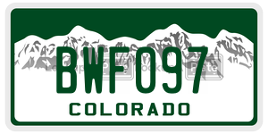 BWF097  license plate in CO