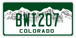 BWI207  license plate in CO