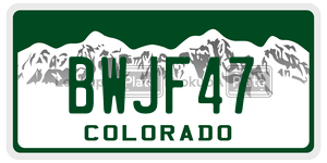 BWJF47  license plate in CO