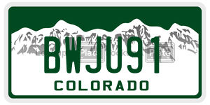 BWJU91  license plate in CO