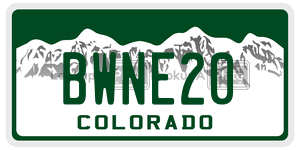 BWNE20  license plate in CO