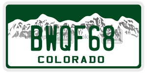 BWQF68  license plate in CO