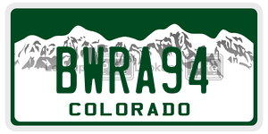 BWRA94  license plate in CO