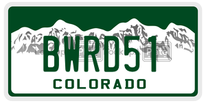 BWRD51 license plate in Colorado