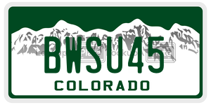 BWSU45  license plate in CO