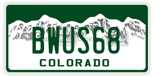 BWUS68  license plate in CO