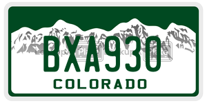 BXA930  license plate in CO