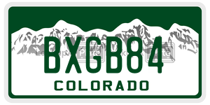 BXGB84  license plate in CO