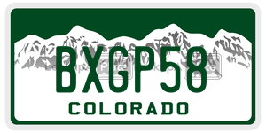 BXGP58  license plate in CO