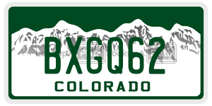 BXGQ62  license plate in CO