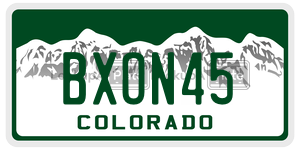 BXON45  license plate in CO